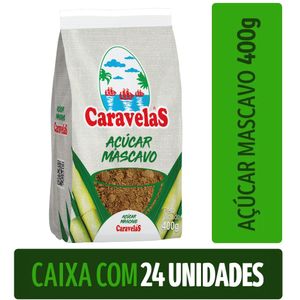 AÇÚCAR MASCAVO CARAVELAS CX. 9,6KG 24 UN - 400G