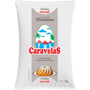 AÇÚCAR PREMIUM CRISTAL CARAVELAS 1KG - FARDO COM 10 UNIDADES